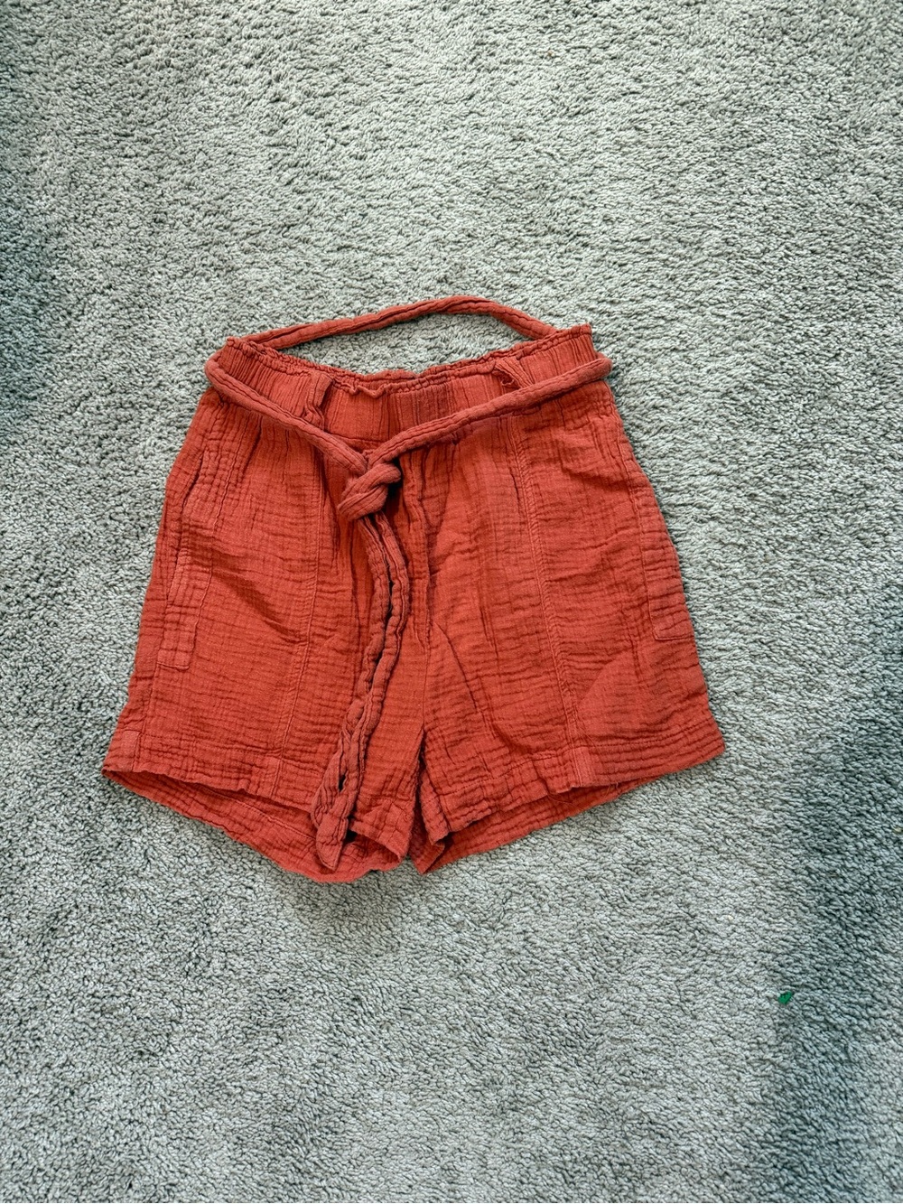 Cotton gauze Tie-Waist Women’s Shorts orange